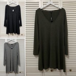 nwt • bundle of three express knit dresses xl